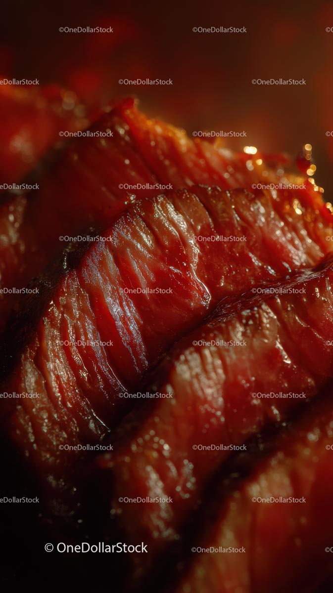 Sizzling Grilled Steak Close-Up with Juicy Texture