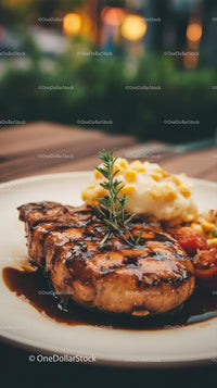Grilled Steak with Rosemary and Mashed Potatoes