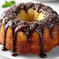 Rich Chocolate Glazed Bundt Cake Close-up