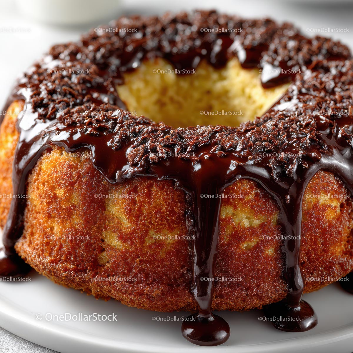 Wilgotne ciasto Bundt z bogatą polewą czekoladową