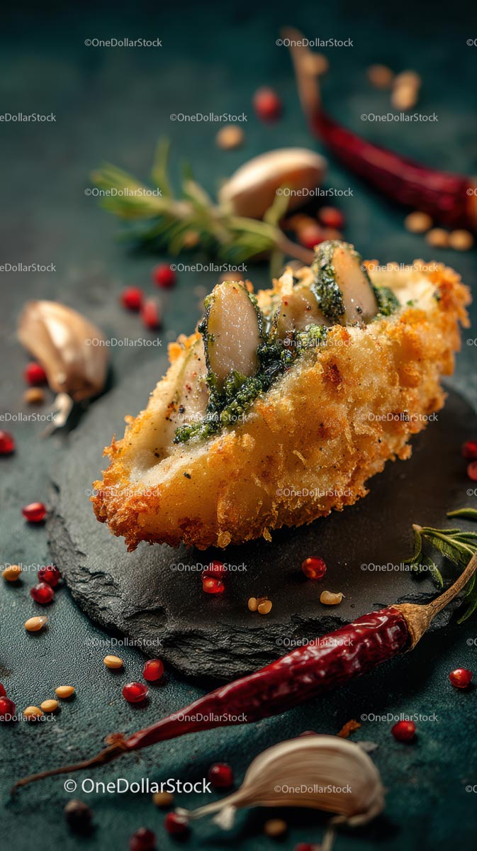Gourmet Fried Dish with Herbs and Garlic