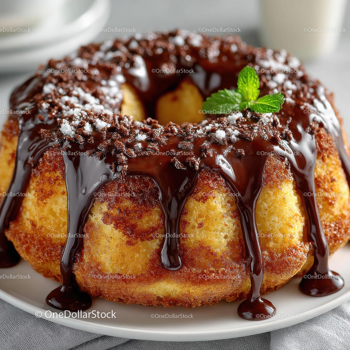 Delicious Bundt Cake with Rich Chocolate Drizzle