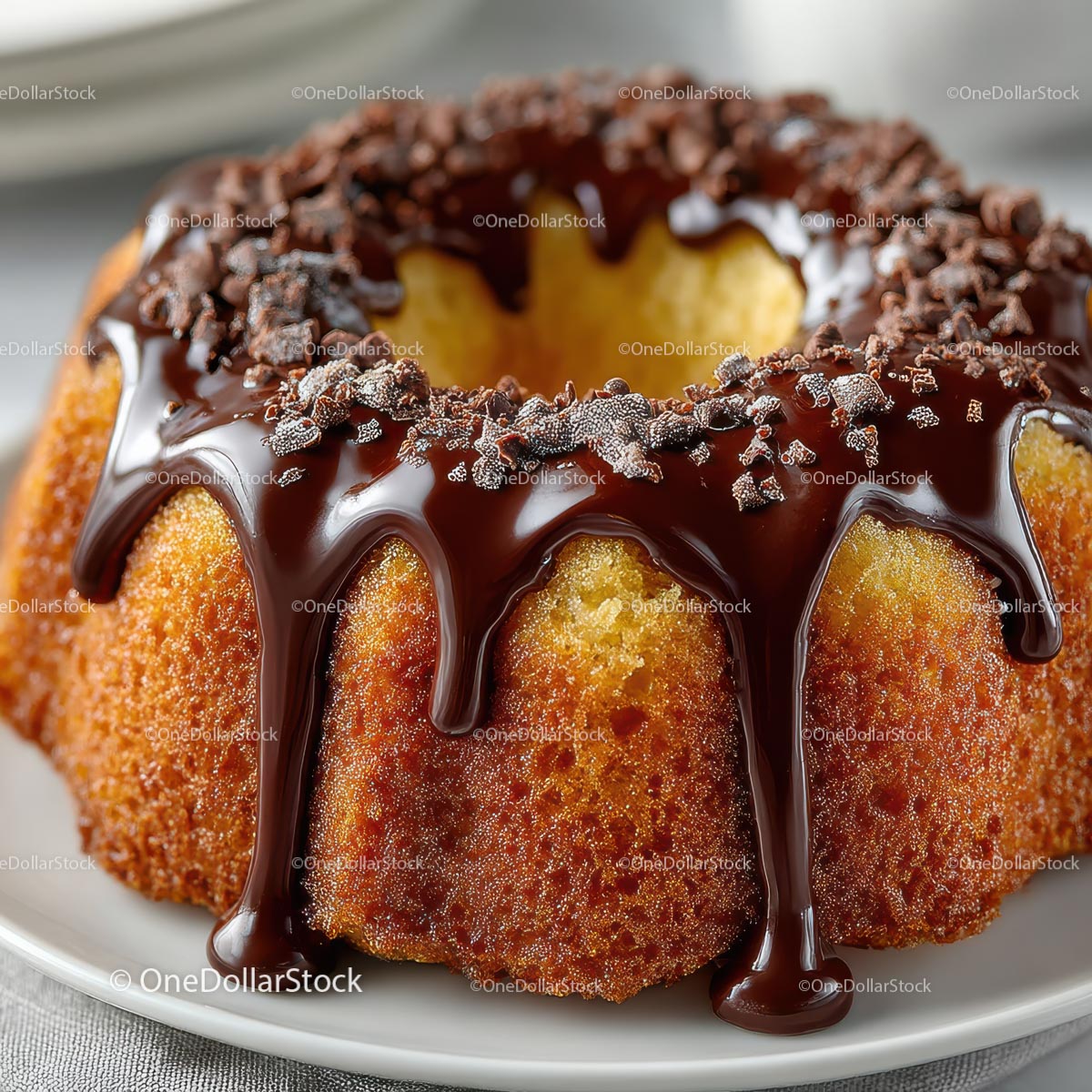 Bundt Cake with Rich Chocolate Glaze