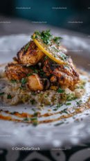 Gourmet Grilled Chicken with Lemon and Herbs on Couscous
