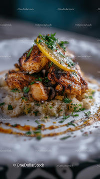 Gourmet Grilled Chicken with Lemon and Herbs on Couscous