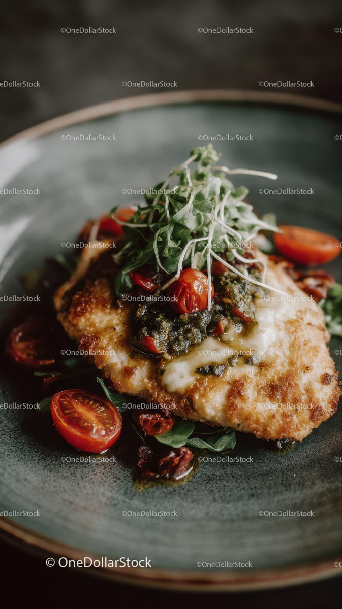 Gourmet Chicken with Pesto and Cherry Tomatoes
