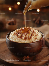 Rice Pudding with Cinnamon and Honey Drizzle