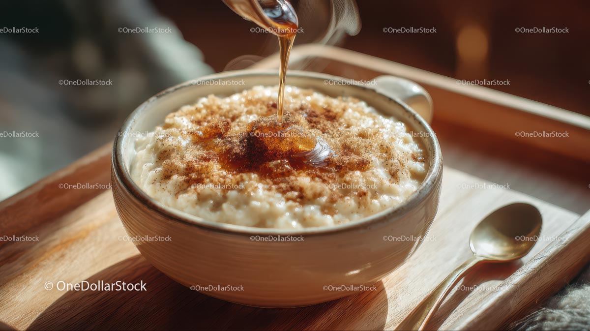 Creamy Porridge with Cinnamon and Maple Syrup Drizzle