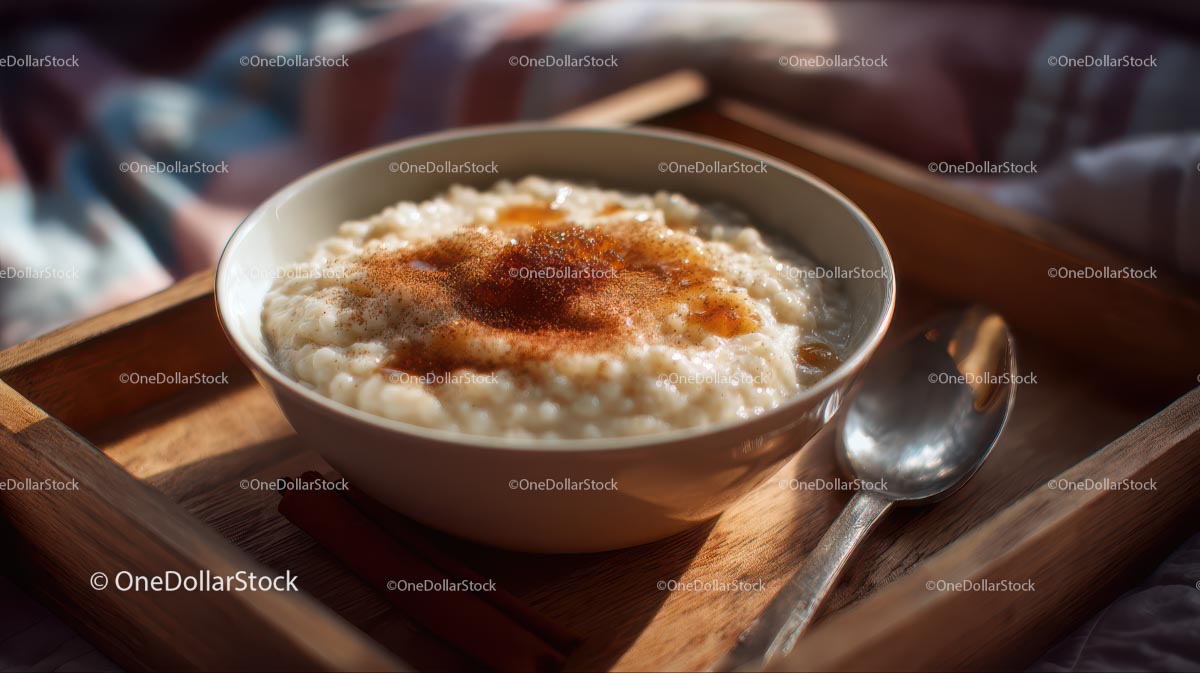 Cozy Oatmeal Breakfast with Cinnamon in Morning Light