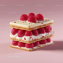 Raspberry Layered Pastry with Creamy Filling