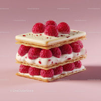 Raspberry Layered Pastry with Creamy Filling