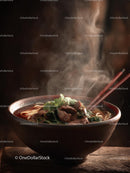 Steaming Bowl of Flavorful Beef Noodle Soup with Bok Choy