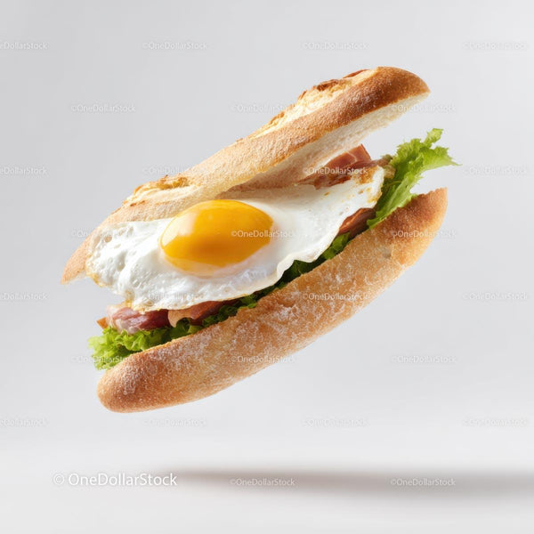 Gourmet Breakfast Sandwich with Egg and Bacon
