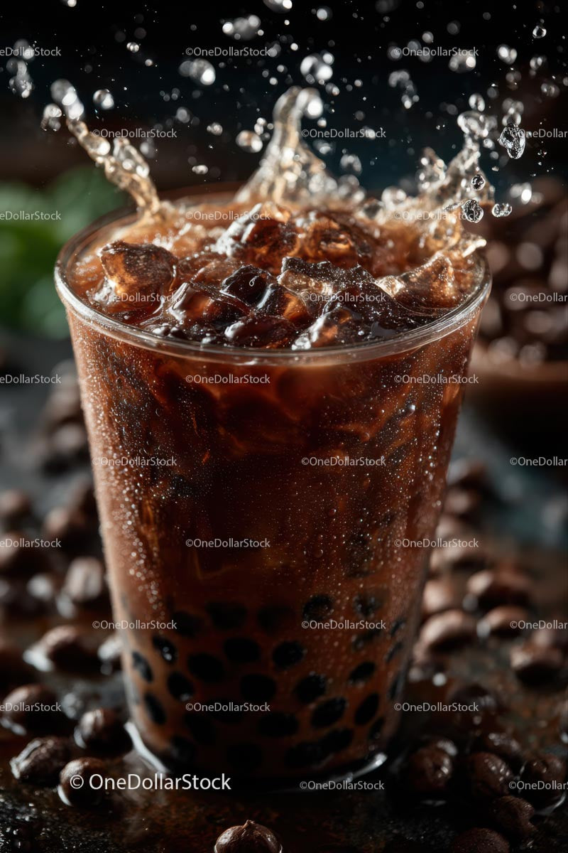 Iced Coffee Splash with Tapioca Pearls