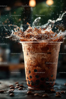Refreshing Bubble Tea Splash with Tapioca Pearls