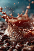 Dynamic Coffee Splash with Fresh Coffee Beans