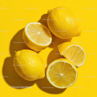 Fresh Lemons on a Bright Yellow Background