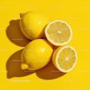 Fresh Lemons on a Bright Yellow Background