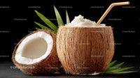 Refreshing Coconut Drink with Natural Straw