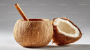 Tropical Coconut Drink with Eco-Friendly Straw