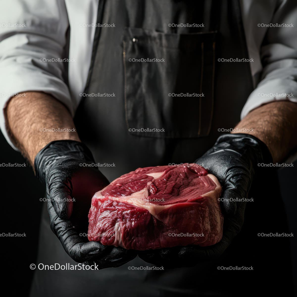 Chef Holding Premium Cut of Fresh Beef Steak