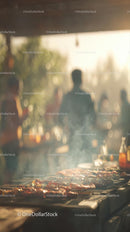Outdoor Barbecue Gathering with Grilled Meats