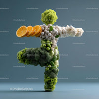 Artistic Arrangement of Fresh Vegetables and Citrus Slices