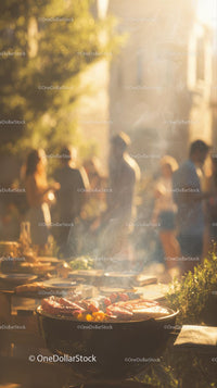 Friends Gathering Around a Summer Barbecue