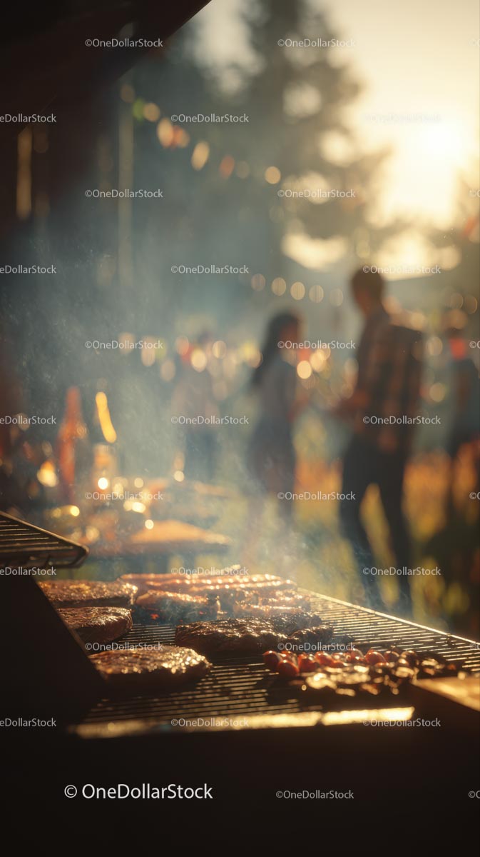 Sizzling Barbecue at a Vibrant Summer Festival