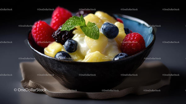 Colorful Fruit and Yogurt Parfait with Fresh Berries