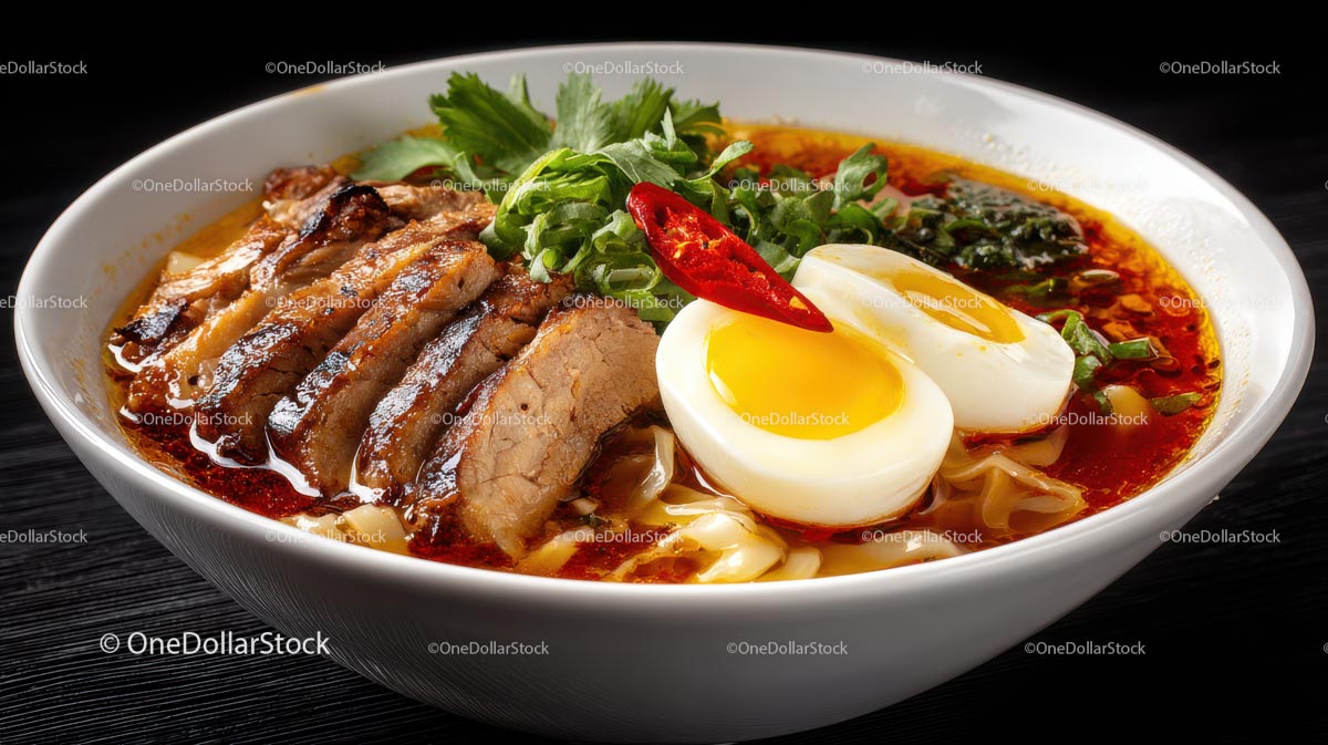 Spicy Ramen with Pork and Boiled Egg