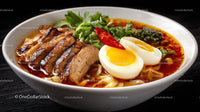 Spicy Ramen Bowl with Pork Belly and Boiled Eggs