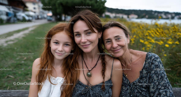 Three Generations of Women Enjoying a Day Outdoors