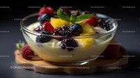 Mixed Berries and Mango in Creamy Yogurt with Mint