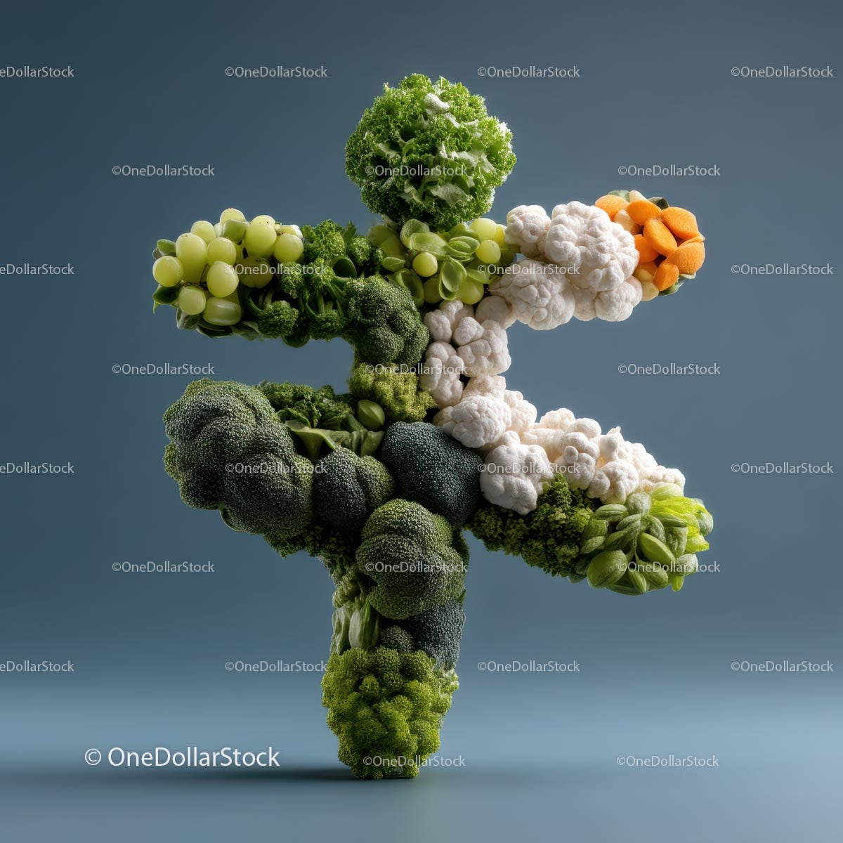 Vegetable Dollar Sign Sculpture with Fresh Produce