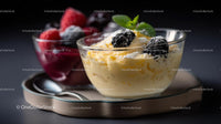 Elegant Mousse with Berries and Mint Garnish
