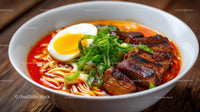 Spicy Ramen Bowl with Pork Belly and Boiled Eggs