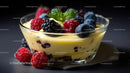 Creamy Custard with Fresh Berries and Mint