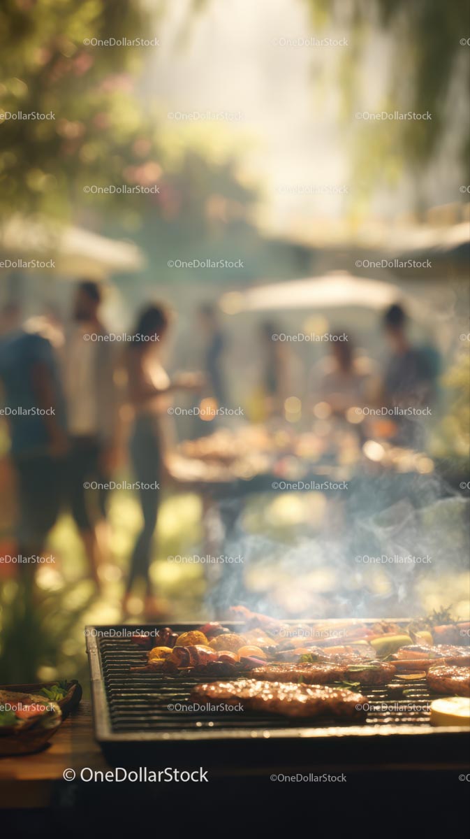 Outdoor Barbecue with Friends on a Sunny Day