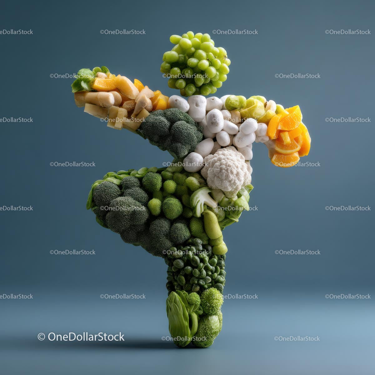 Artistic Figure Crafted from Fresh Vegetables