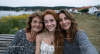 Three Generations of Women Smiling in a Scenic Outdoor Setting