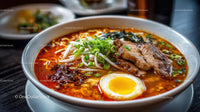 Spicy Ramen Bowl with Pork Belly and Boiled Eggs