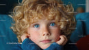 Adorable Child with Curly Hair Looking Thoughtfully