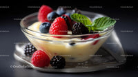 Mixed Berries and Mango in Creamy Yogurt with Mint