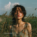 Serene Woman in Meadow During Golden Hour