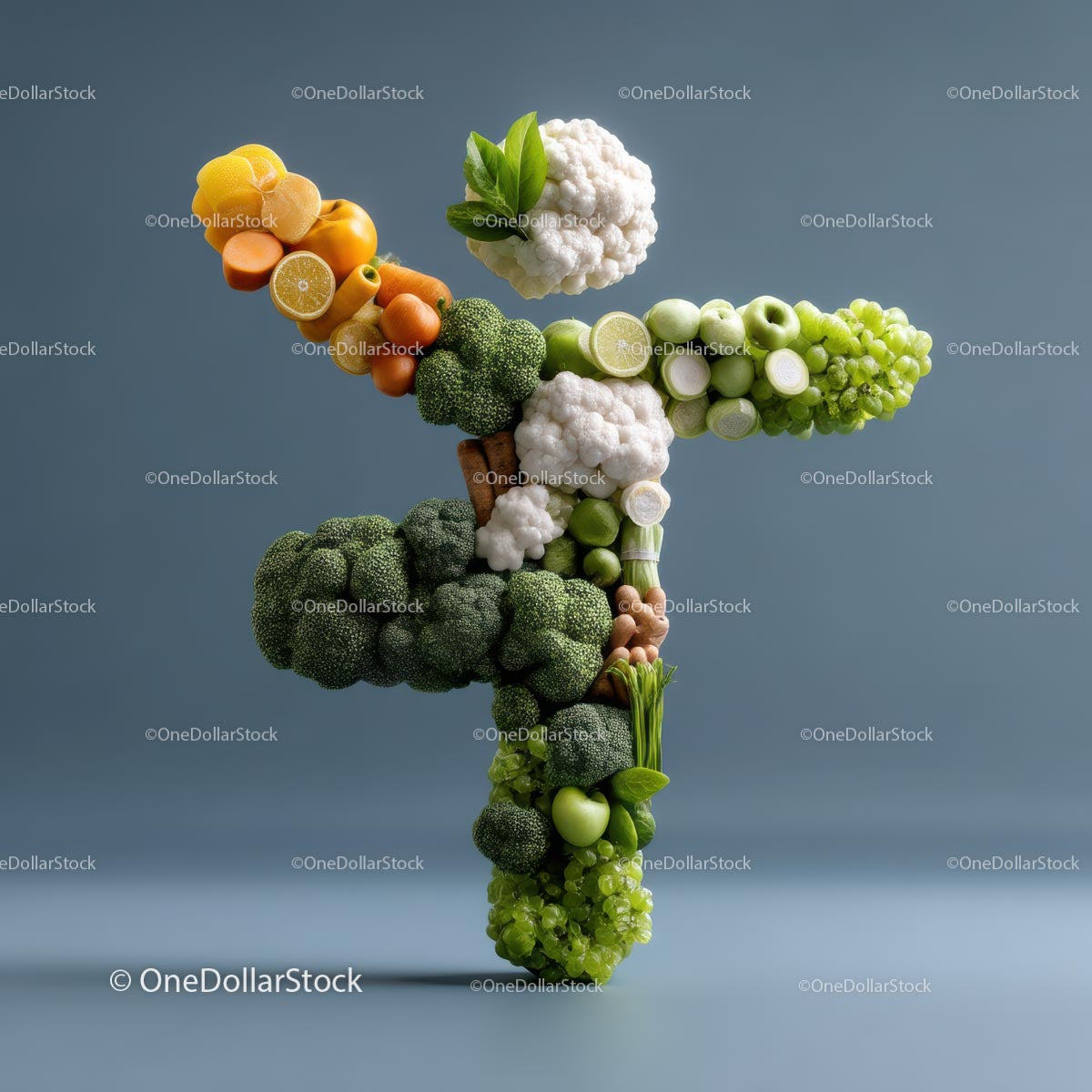 Creative Vegetable and Citrus Fruit Arrangement