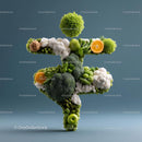 Creative Vegetable Sculpture with Fresh Produce