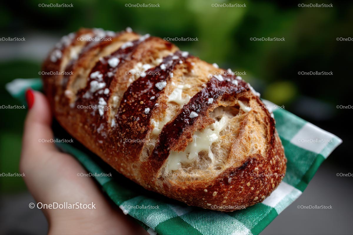 Crusty Artisan Bread Loaf with Salted Topping