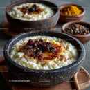 Rustic Rice Pudding with Cinnamon and Berry Topping