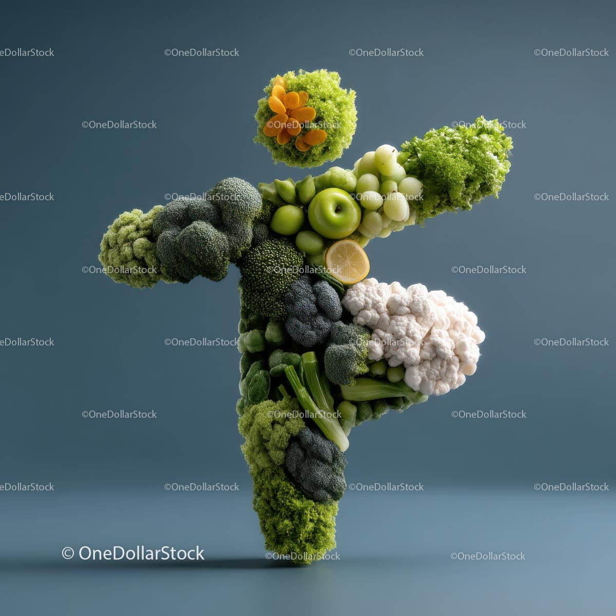 Creative Vegetable Sculpture with Fresh Produce